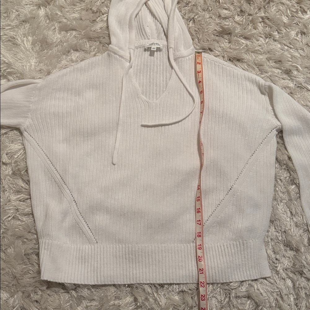 Make offer! Haven Well Within White Knit Hoodie pullover Sweater XS fits Medium - Picture 9 of 10